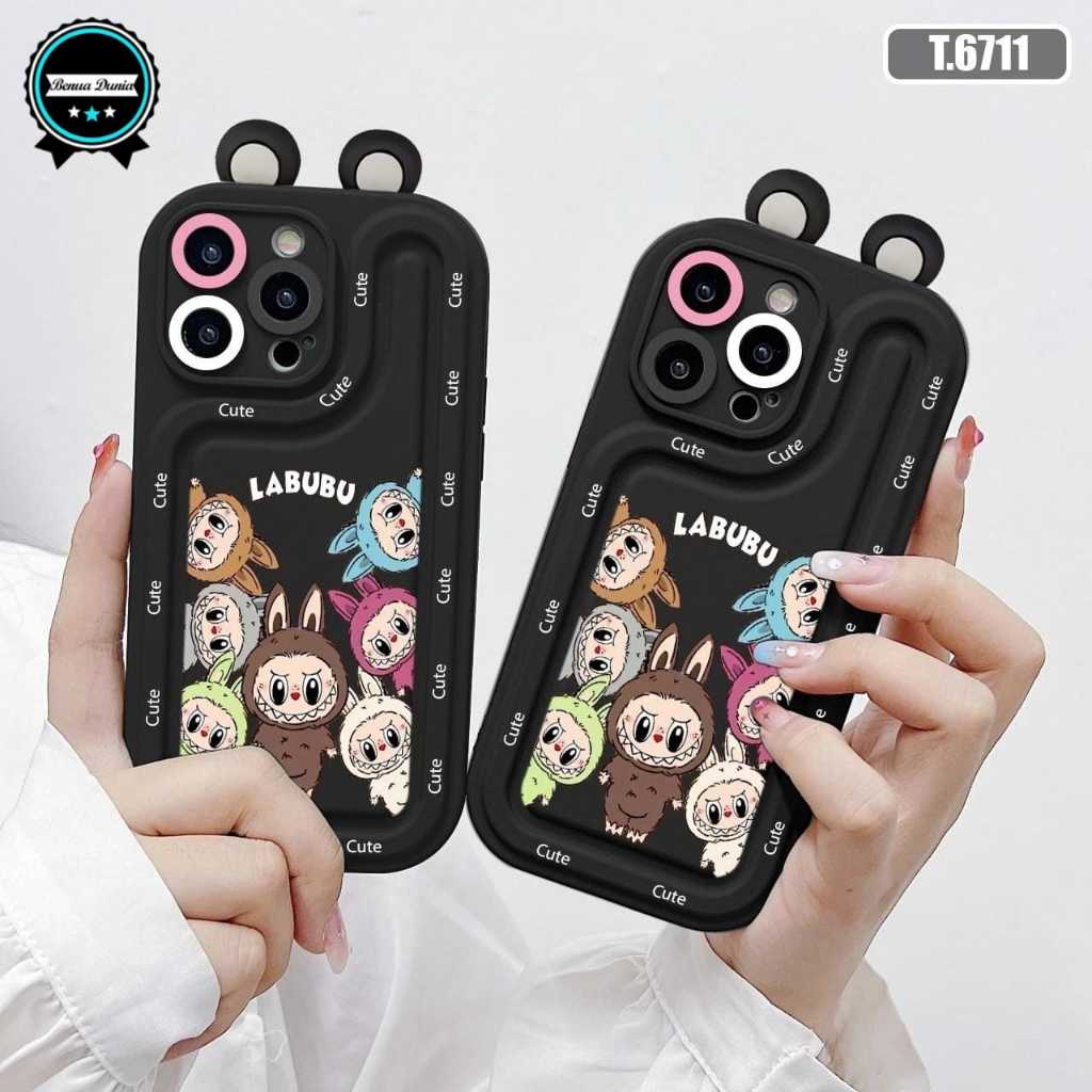 SS989 Softcase Premium Double Side Labubu Monster Kawai Casing Hp Compatible For Oppo A71 A74 A95 A7