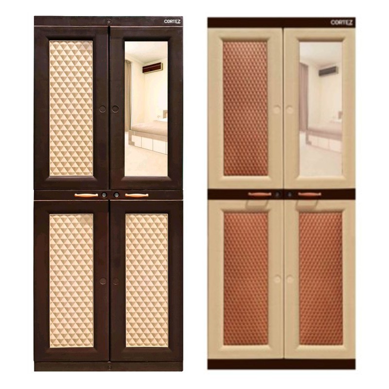 lemari baju plastik 2 pintu lemari baju 2pintu kaca lemari murah CORTEZ