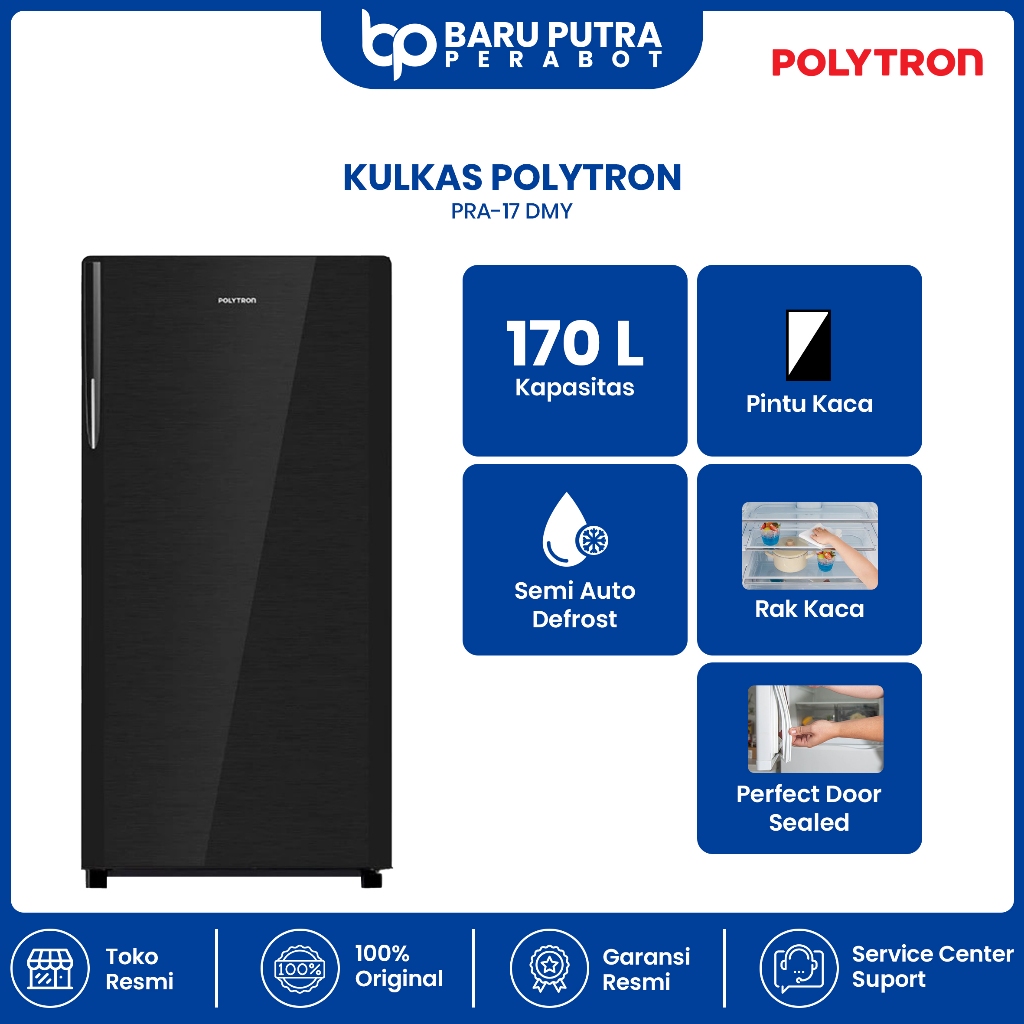 POLYTRON Kulkas 1 Pintu Belleza 170 liter PRA 17DMY