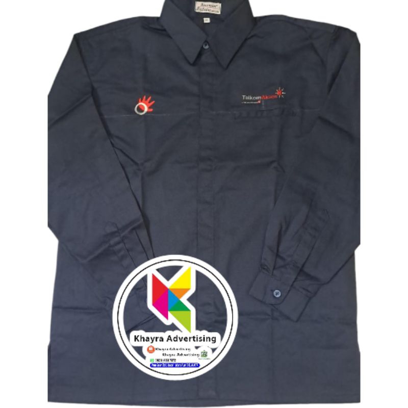 kemeja telkom indonesia telkom akses seragam telkom indonesia telkom akses baju navy lengan panjang