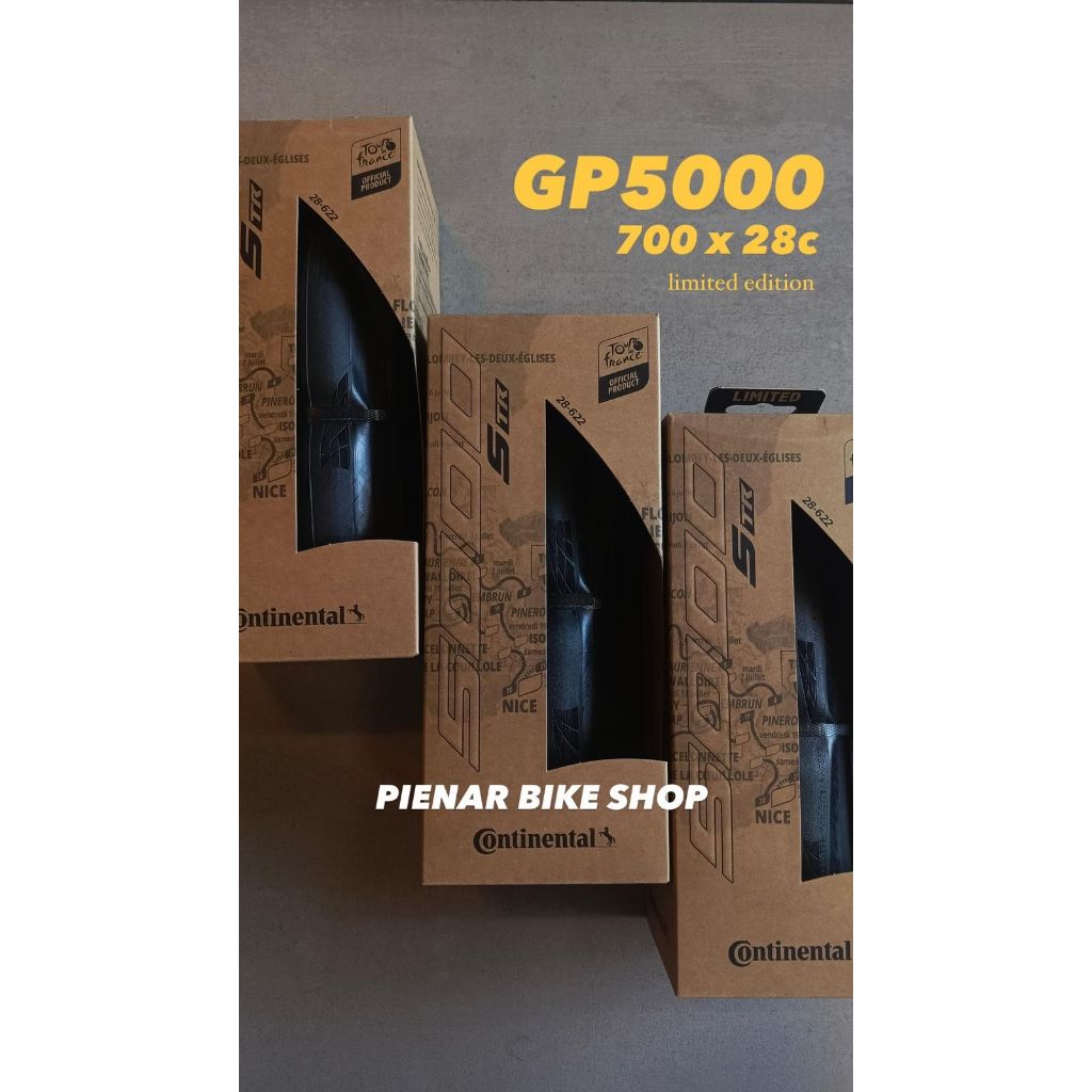 BAN LUAR CONTINENTAL GP5000 700 x 28 STR LIMITED EDITION TOUR DE FRANCE EDITION TIRE CONTINENTAL