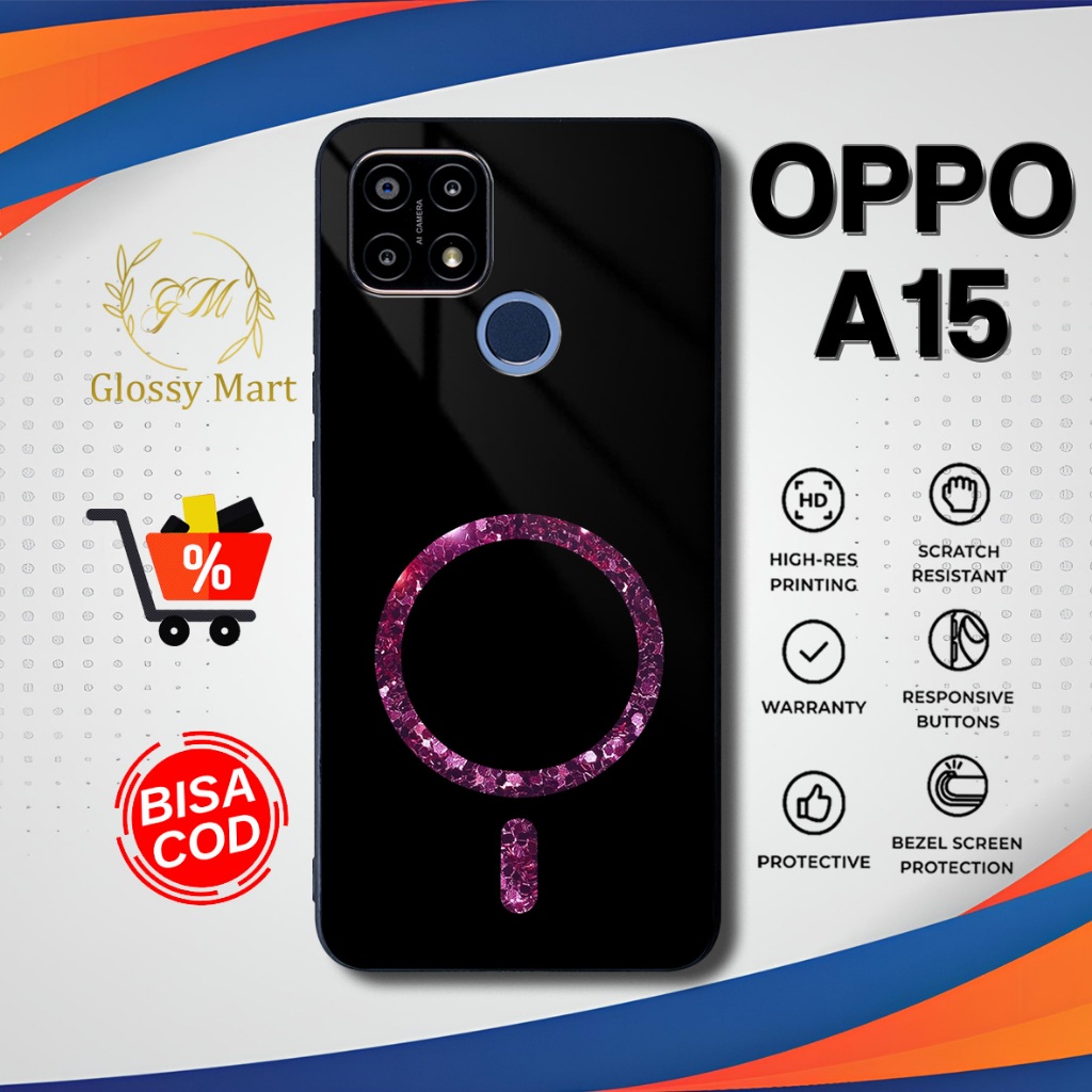 Case Oppo A15 Terbaru Magsafe Gliter Hardcase Softcase Glosy Casing Oppo A15 Termurah Terlaris