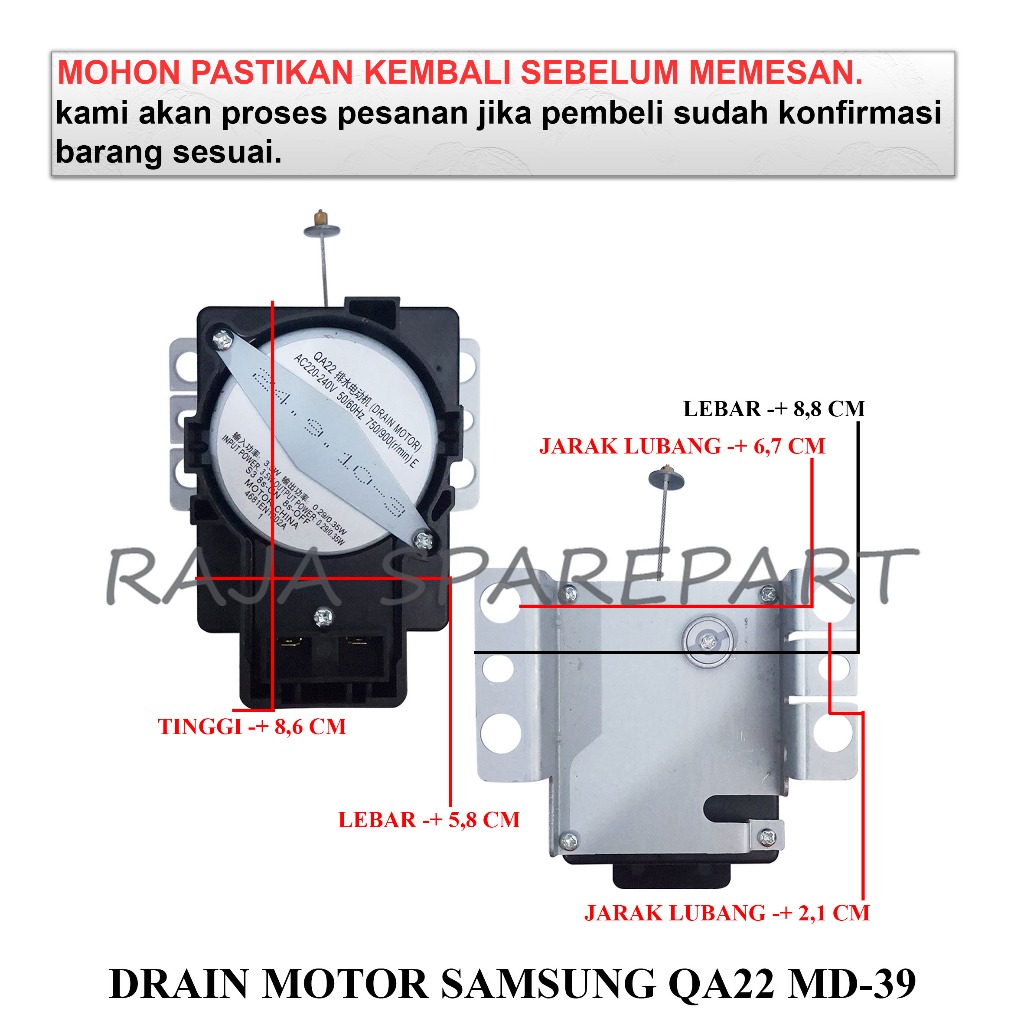MD-39 MOTOR DRAIN MESIN CUCI / DRAIN MOTOR / DRAIN MOTOR SAMSUNG QA22