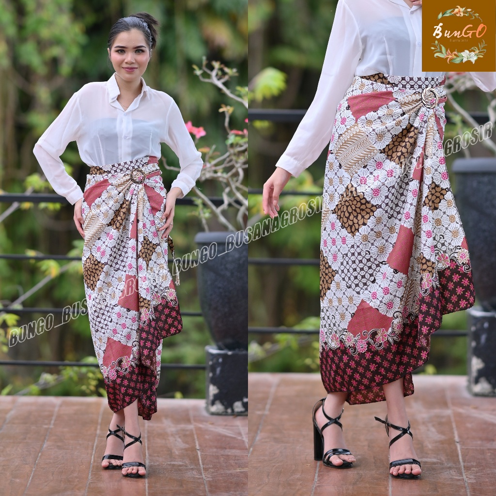(BunGO) Rok Kain Lilit Batik Halus Bawahan Kebaya Wanita Remaja Dewasa - Rok Kondangan Simple - Rok 