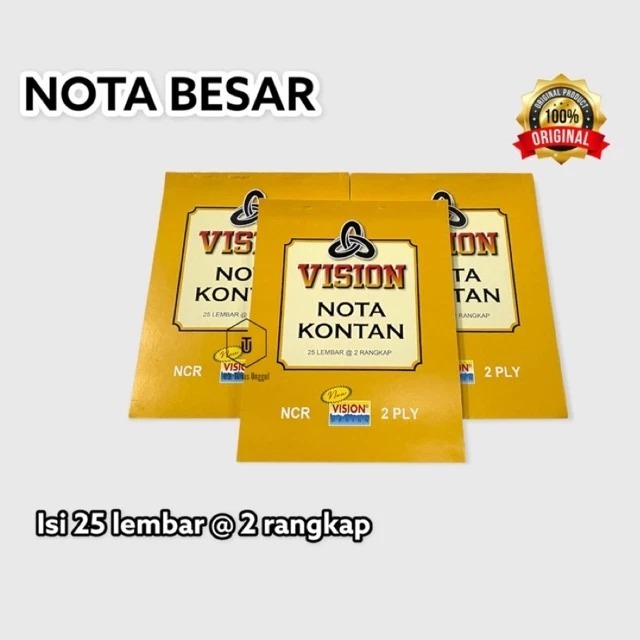 

NSM MURAH - NOTA VISION 2PLY BESAR / nota 2 ply vision / nota rangkap 2 vision / nota / nota 2 ply
