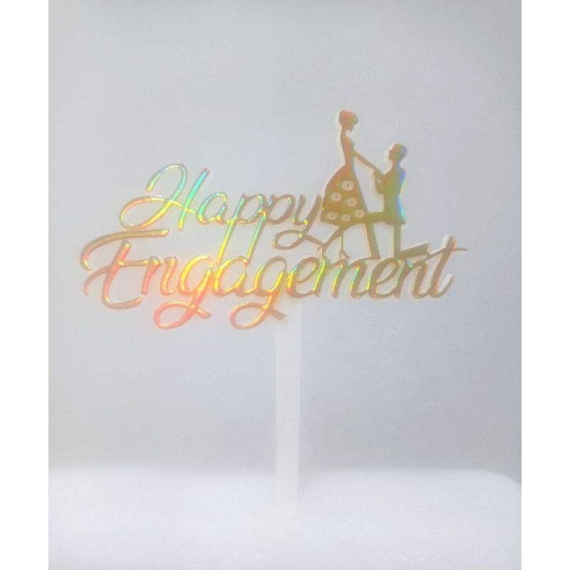 Topper / Hiasan Kue Tulisan Happy Engagement