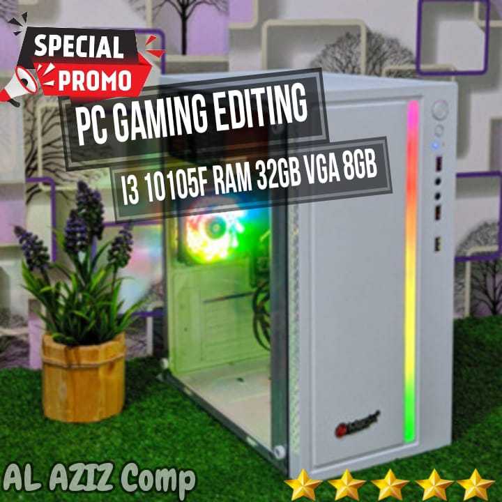 Pc Cpu Gaming Desain Gen10 Intel Core i3 10105F Ram 32gb Vga GTX 1650 4GB 8gb SSD 256gb Murah WI-Fi