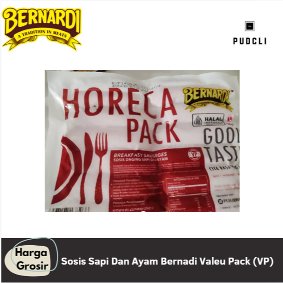 

Sosis Sapi Dan Ayam Bernadi Valeu Pack (VP) Tanpa Kupas