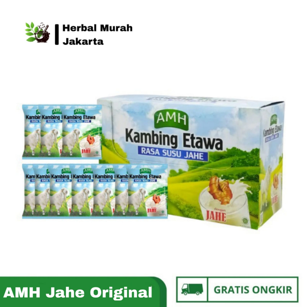 

AMH Box Jahe - Susu kambing etawa AMH plus jahe merah Kemasan Box Isi 10 Sachet Asli Original