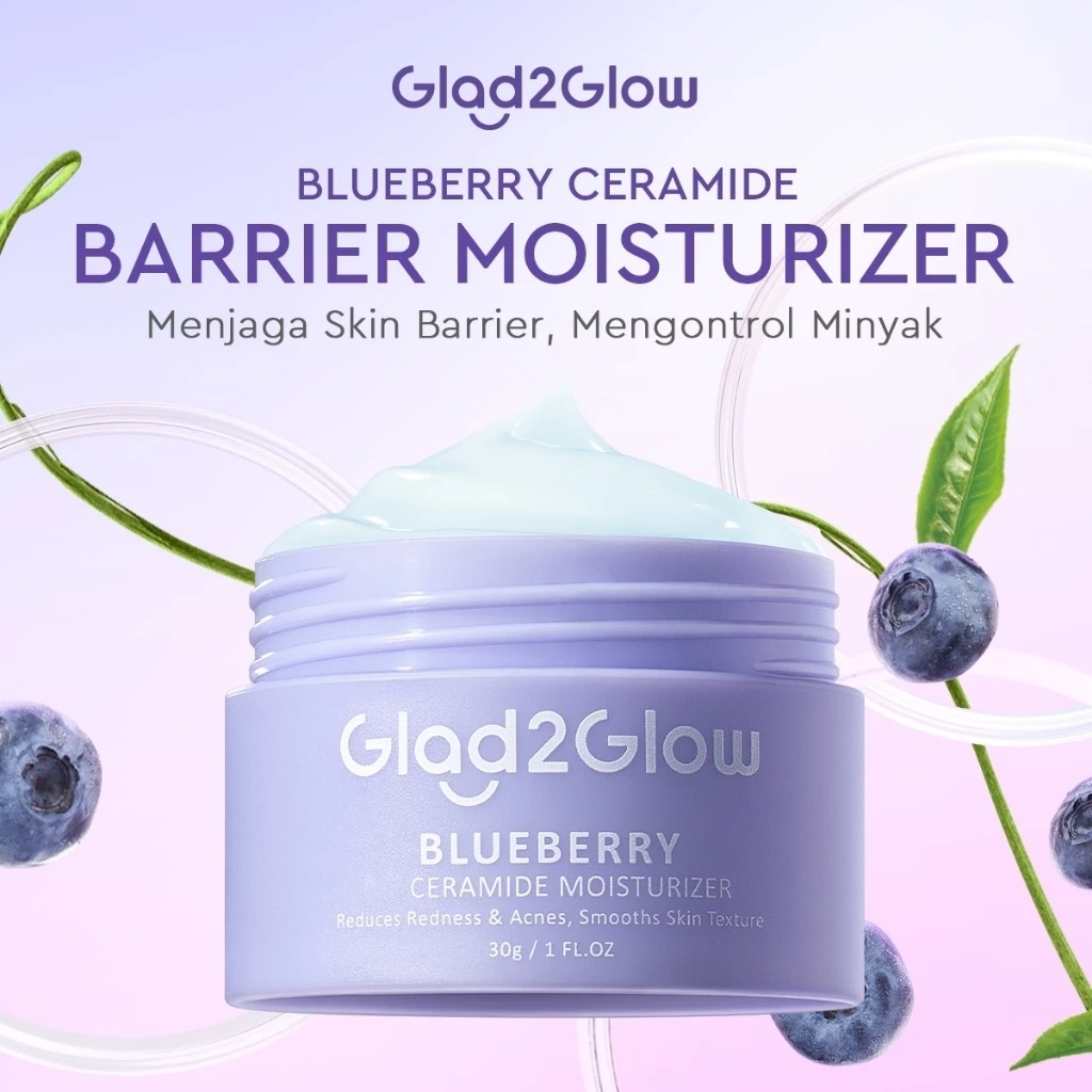 Naya Collections ~ Glad2Glow Blueberry 5% Creamide Moisturizer 30g Calm Redness & Acnes Smooth Skin 