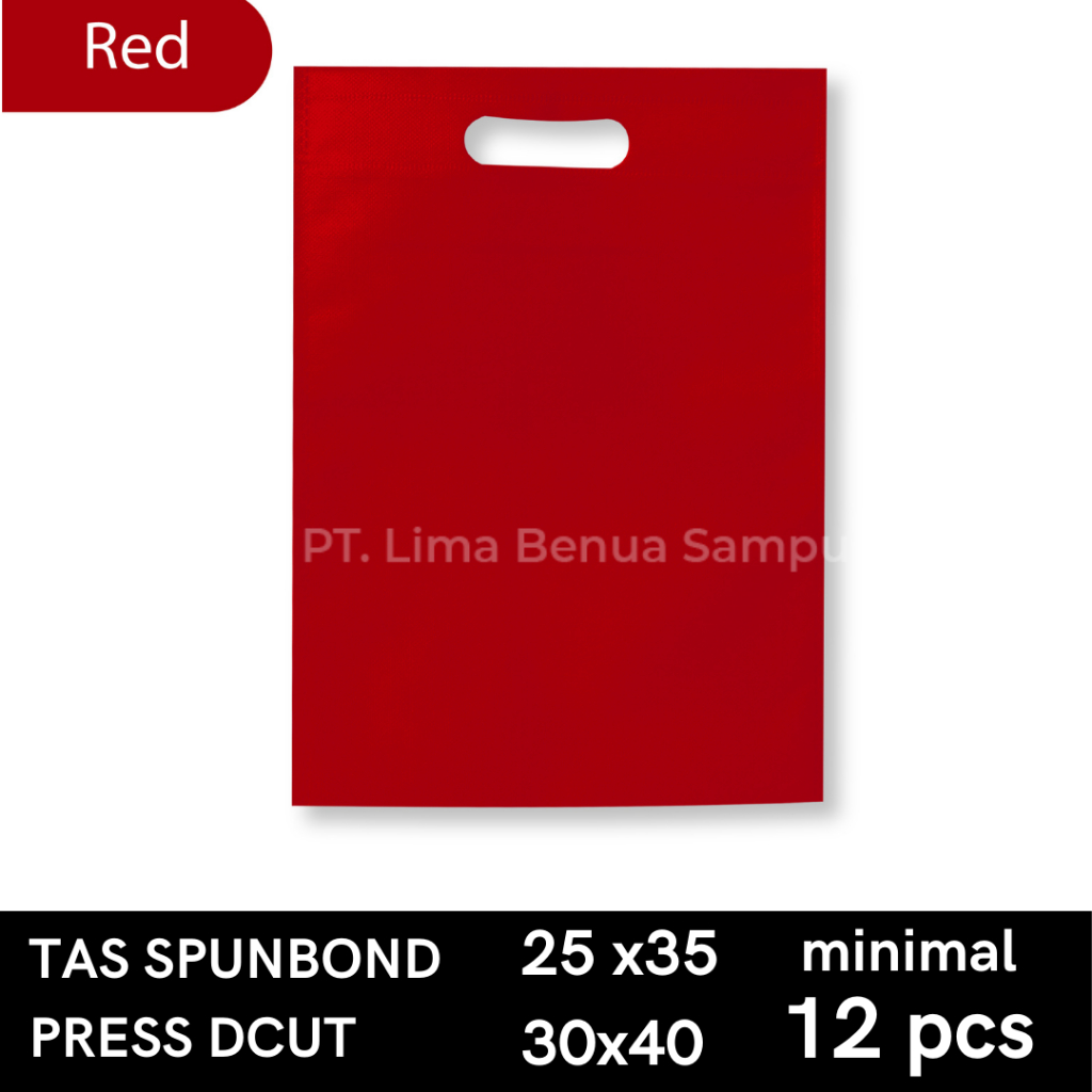 

Tas Spunbond Press Dcut Oval 30x40 - Tas Kain Ramah Lingkungan - Merah