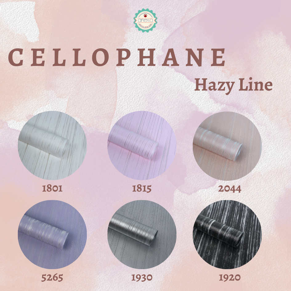 

ANEKA - [ 20 Lembar ] Kertas Cellophane Buket Bunga [ Hazy Line ] Flower Wrapping Paper Celophane