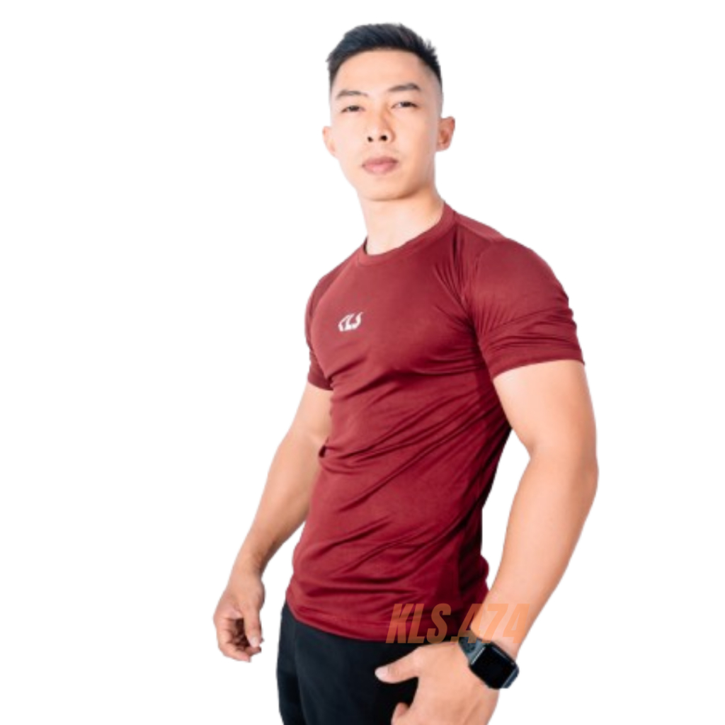 KLS Compression Shirt no Muscle Man Manset Gym Baju Olahraga Pria Kaos Ketat Berotot Pakaian Sport