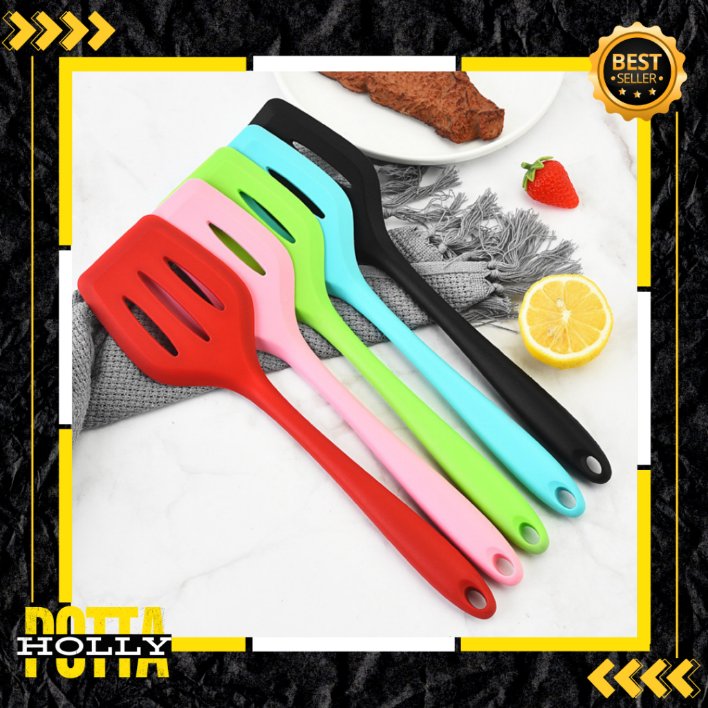 POTTAHOLLY Spatula Silikon Lubang Tahan Panas / Spatula Silikon Anti Lengket / Spatula Silikon Food 
