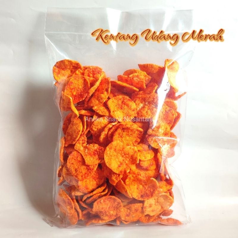 

Keripik Kentang Udang Merah / Keripik Kentang 250 gram