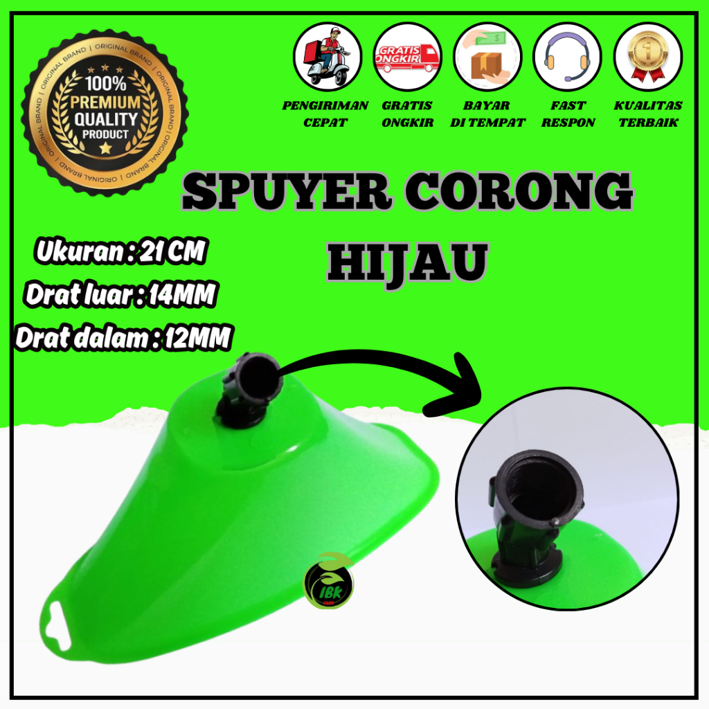 SPUYER / NOZZLE SPRAYER / NOZZLE PLASTIK CORONG ANTI ANGIN FUN 25 CORONG SPRAYER WARNA HIJAU LONJONG