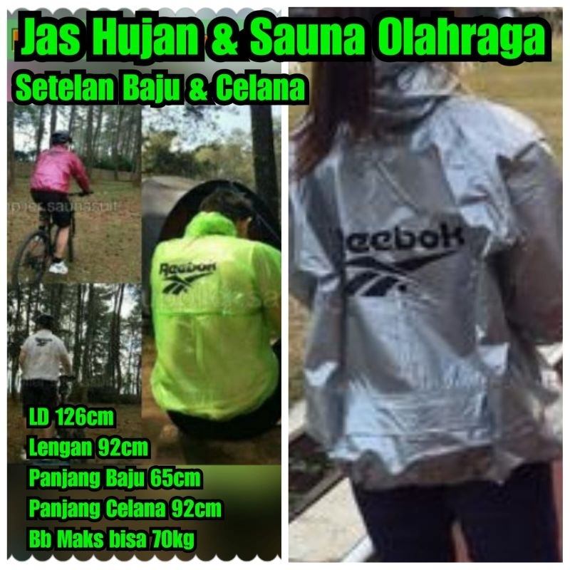jas hujan dan sauna suit Olahraga jas hujan setelan baju celana Olahraga untuk sauna Maks BB 70KG