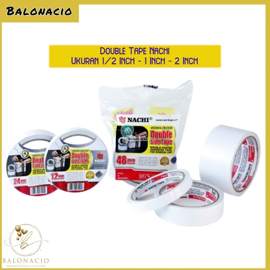 

Nachi Double Tape ORI Ukuran 1/2 Inch 1 Inch 2 Inch (SATUAN)