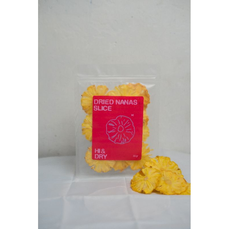 

[hianddry] Dried Nanas Slice // Nanas kering // Cemilan // Garnish // 1 kemasan isi 10 slice