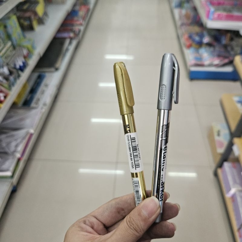 

spidol papan tulis spidol white board marker M&G metalic silver/perak & gold/emas