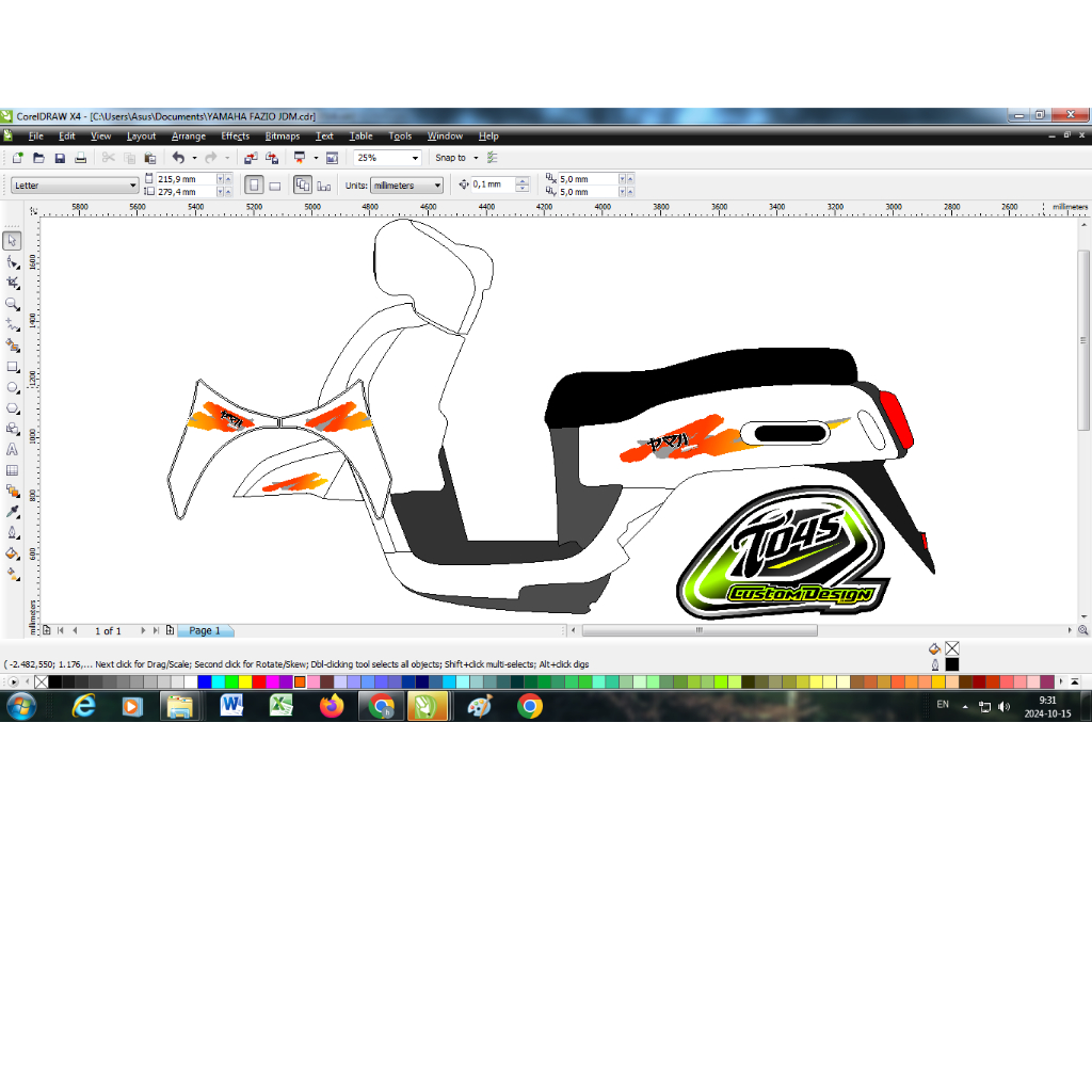 Sticker striping yamaha fazio JDM Style