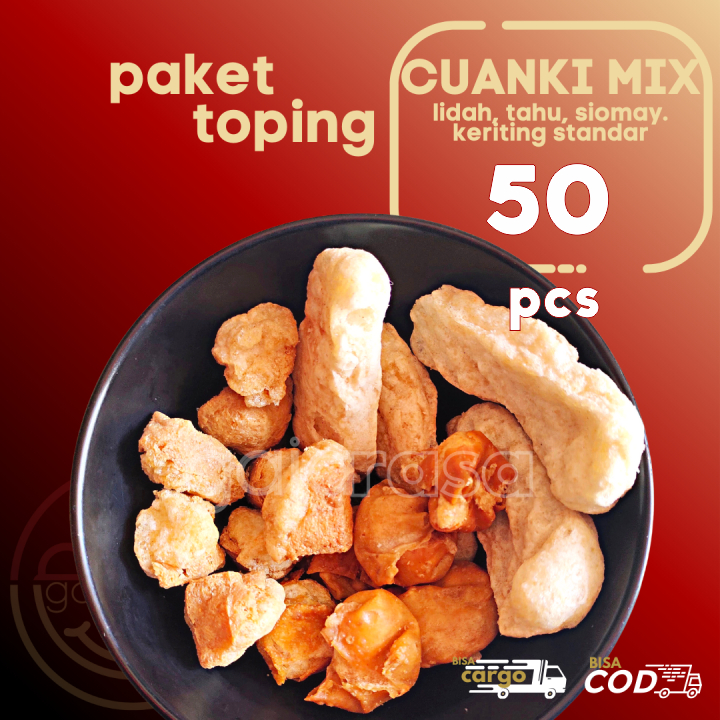 

Cuanki PAKET MIX total 50pcs Berisi LIDAH, SIOMAY TAHU atau KERITING STANDAR by GaiaRasa