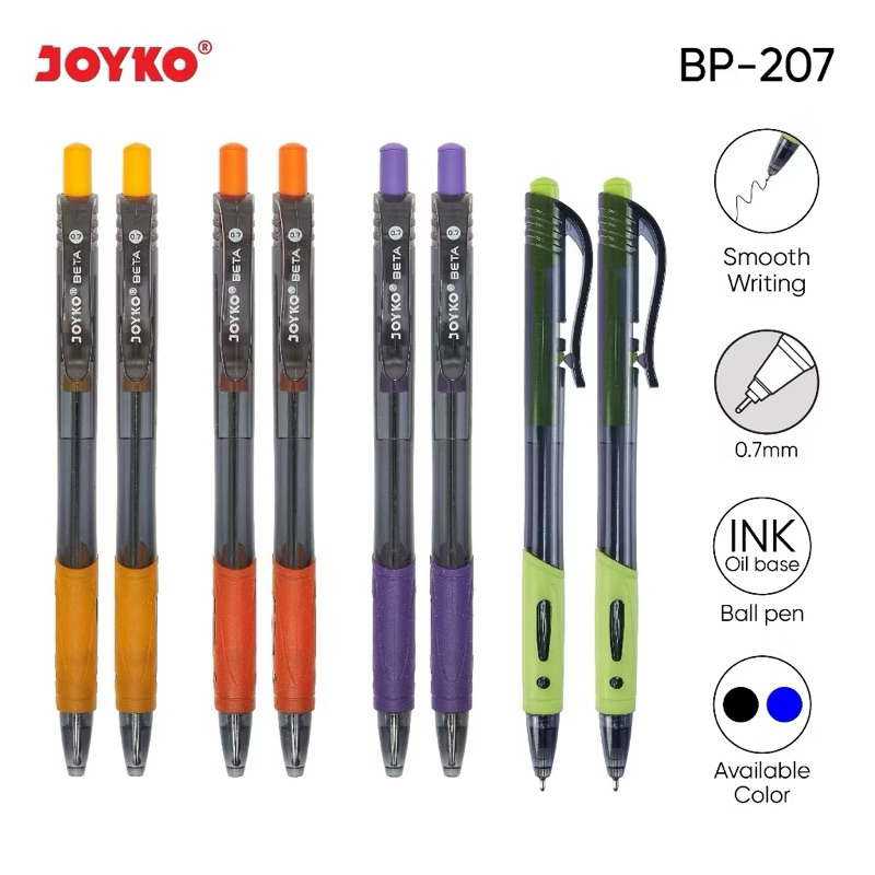 

( ECER 1 BIJI ) Pulpen Joyko BETA BP-207 0.7mm Tinta Hitam / Bolpoin Joyko Cetekan / Ballpen Pena Joyko