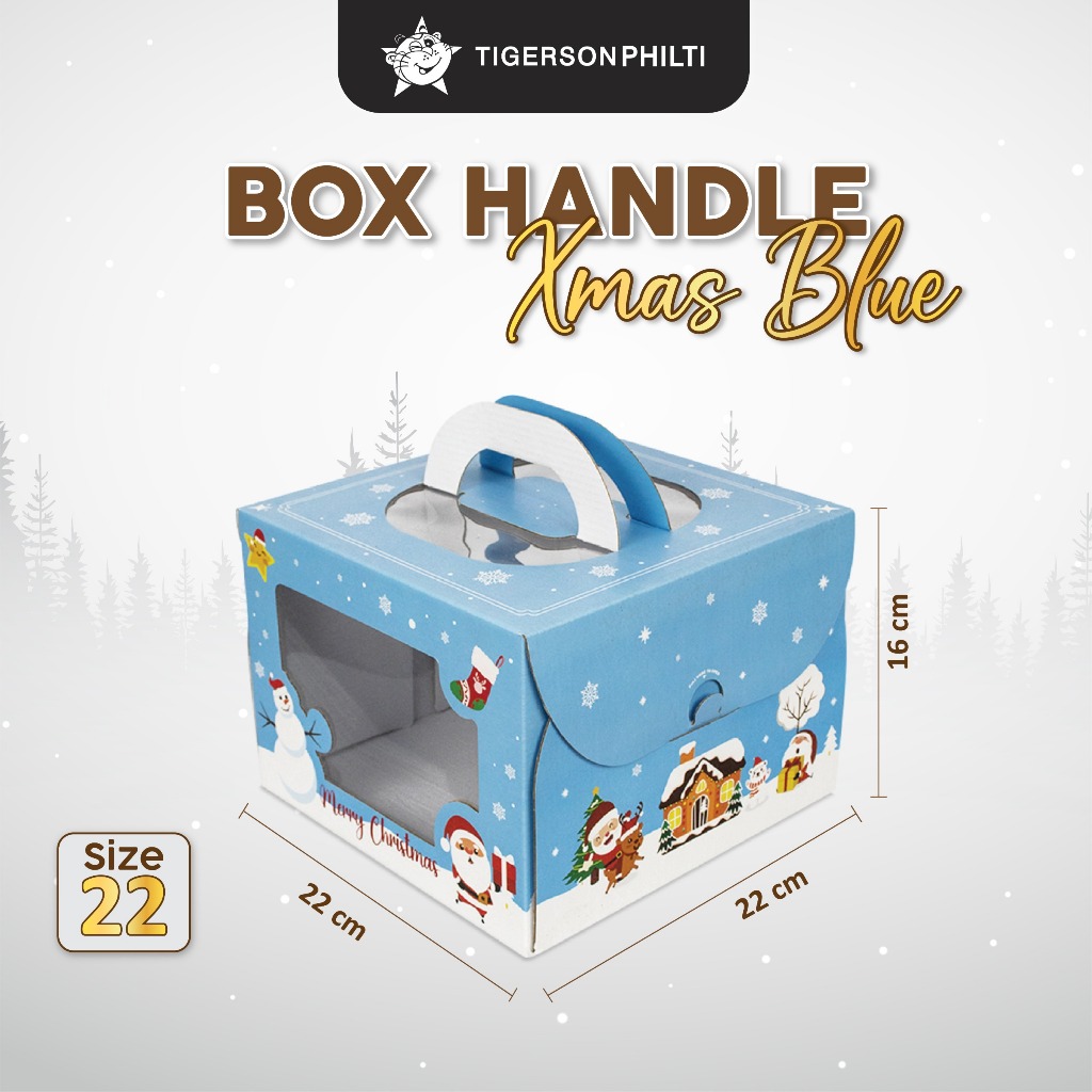 

Box hampers christmas blue 22x22x16/pcs