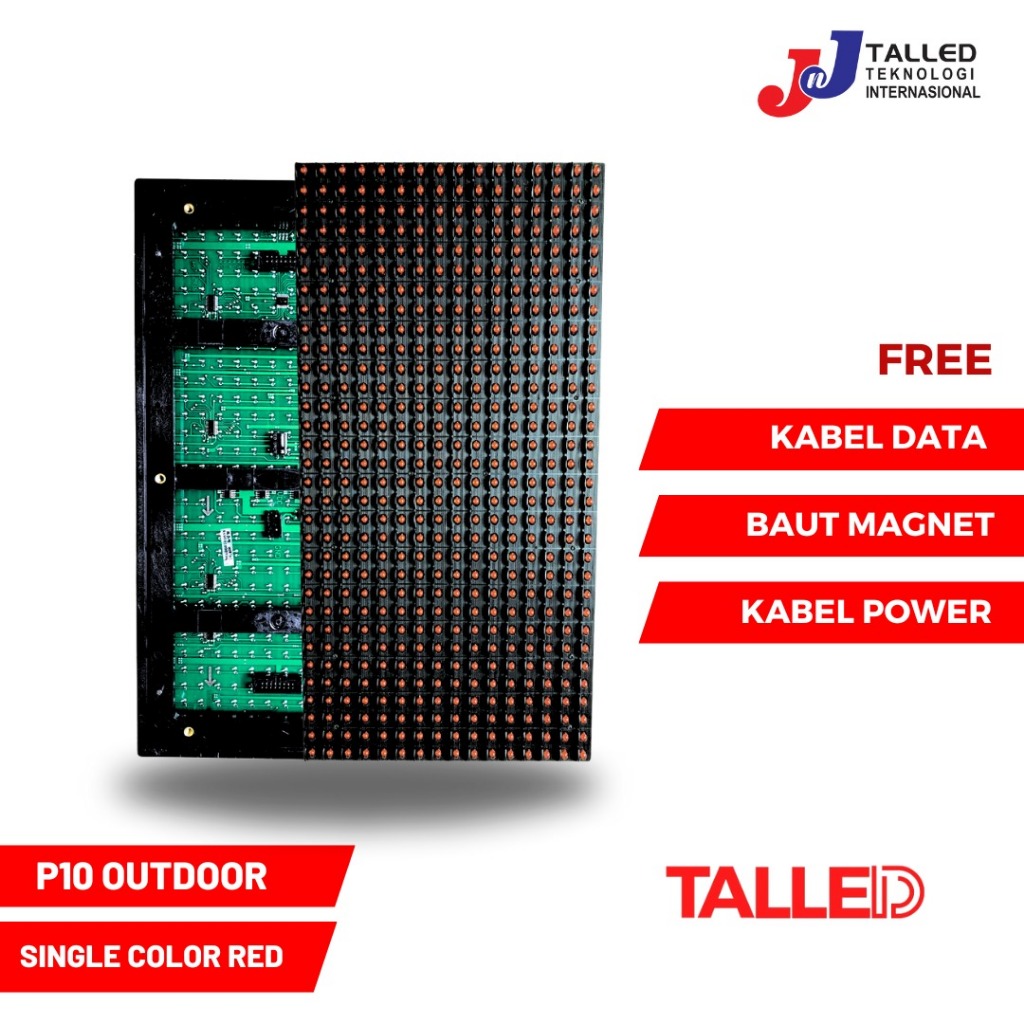 MODUL P10 DIP RUNNING TEXT FULL OUTDOOR MERAH CAILIANG - TALLED