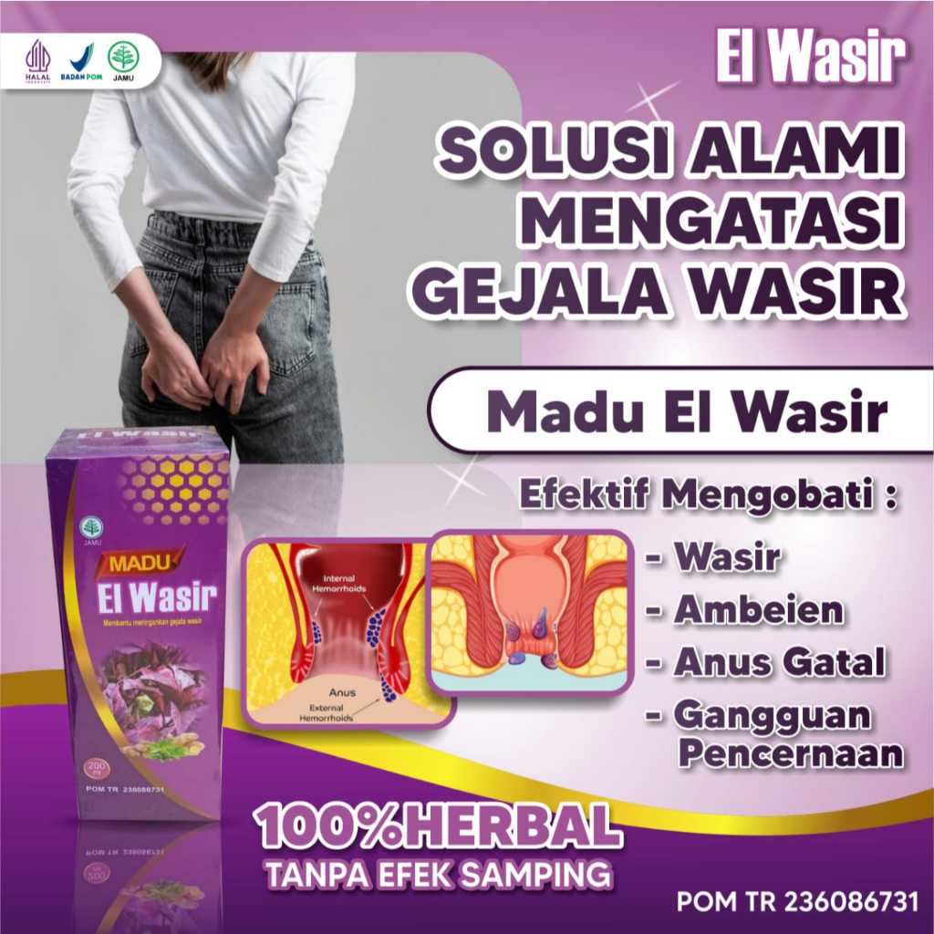 Obat Wasir Stadium 4 benjolan Anus Bab Berdarah Madu El Wasir