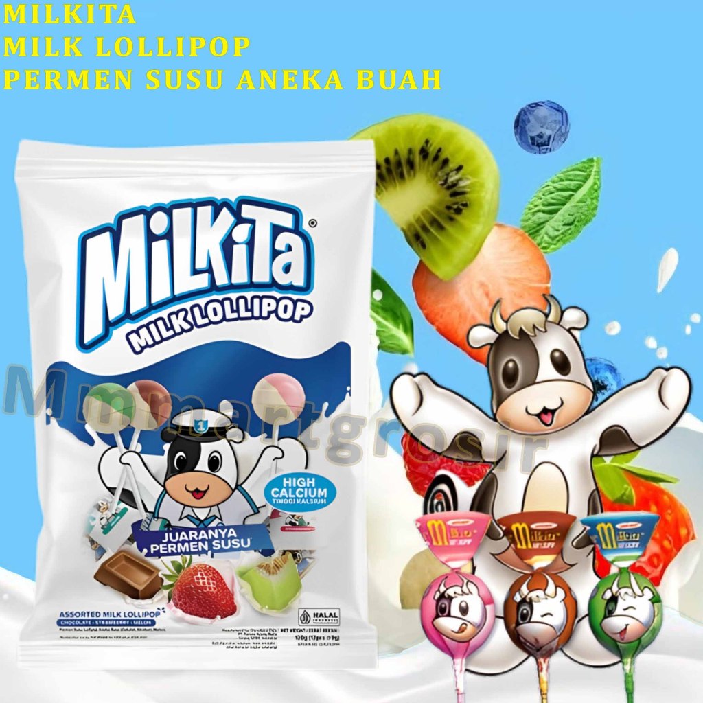 

Permen Milkita / Milk Lollipop / Permen Susu Aneka Rasa Buah / 108gr