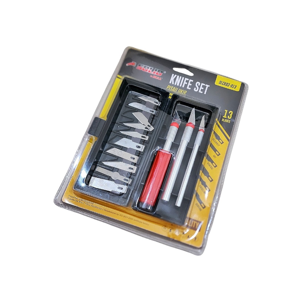 

SOLID Hobby Knife Set 13 pcs - Pisau Ukir Pahat Kayu Set Cutter