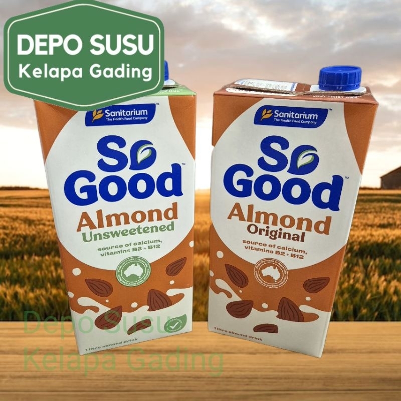 

Sanitarium So Good Almond Milk Original / Unsweet | Susu Almon Oat Unsweetened Sehat UHT Premium Enak Lezat Barista