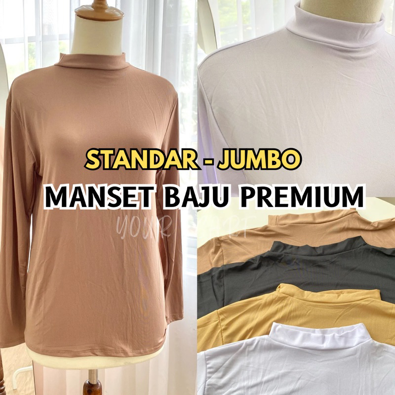 Manset Badan JUMBO Lengan Panjang Premium Turtle Neck / Manset Baju / Manset uniqlo / Manset Badan S