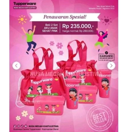 Tupperware set bekal Anak Sehat | wadah makan