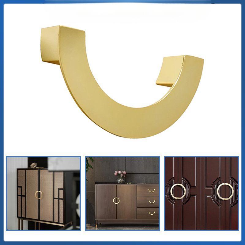 Gold silver Handle Lemari Panjang Gagang Pintu Lemari Setengah Lingkaran Emas Pintu Lemari Bulat Han