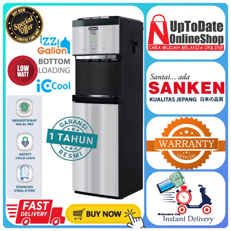 DISPENSER SANKEN HWD-C558IC HWD C558IC 558IC SUPER COOLING LOW WATT WATER DISPENSER SANKEN GALON BAW