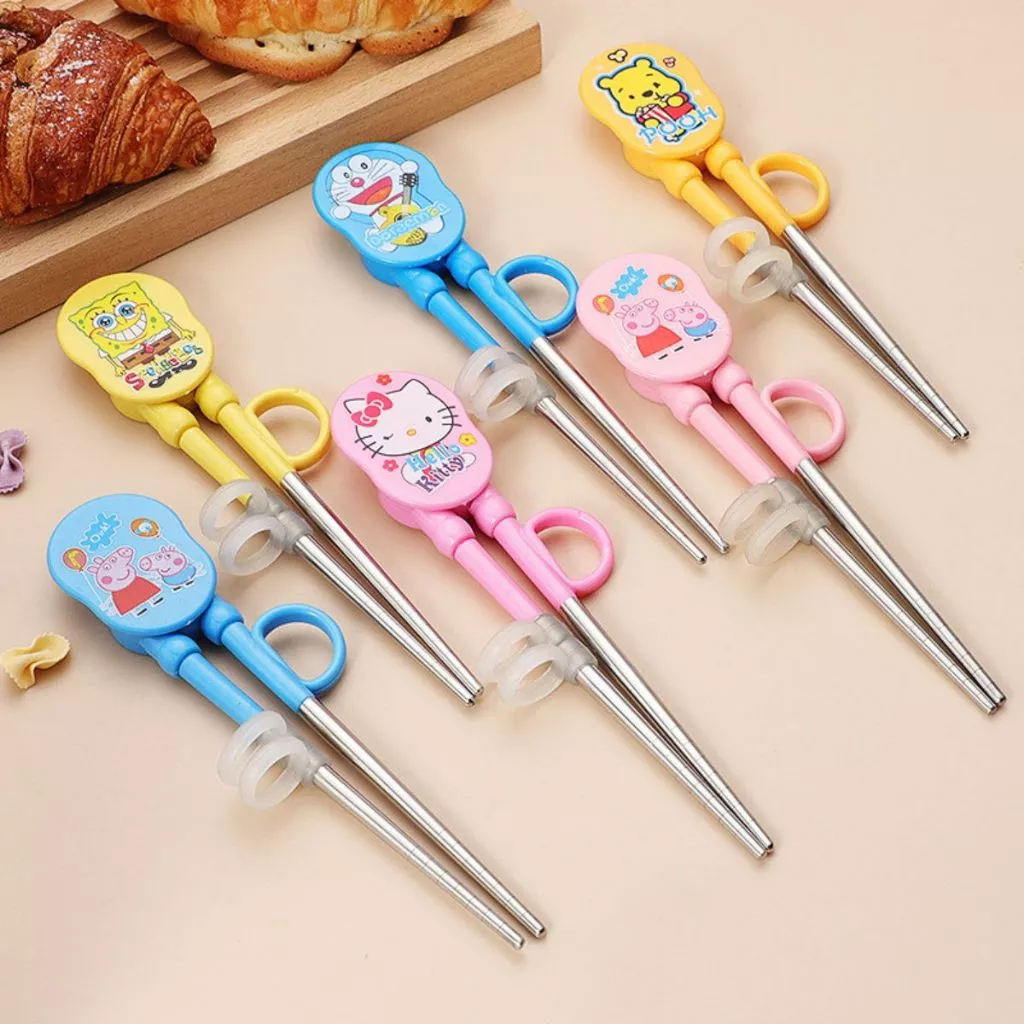 COD AR18 Sumpit Anak Karakter Kartun Food Grade Stainless Besi
