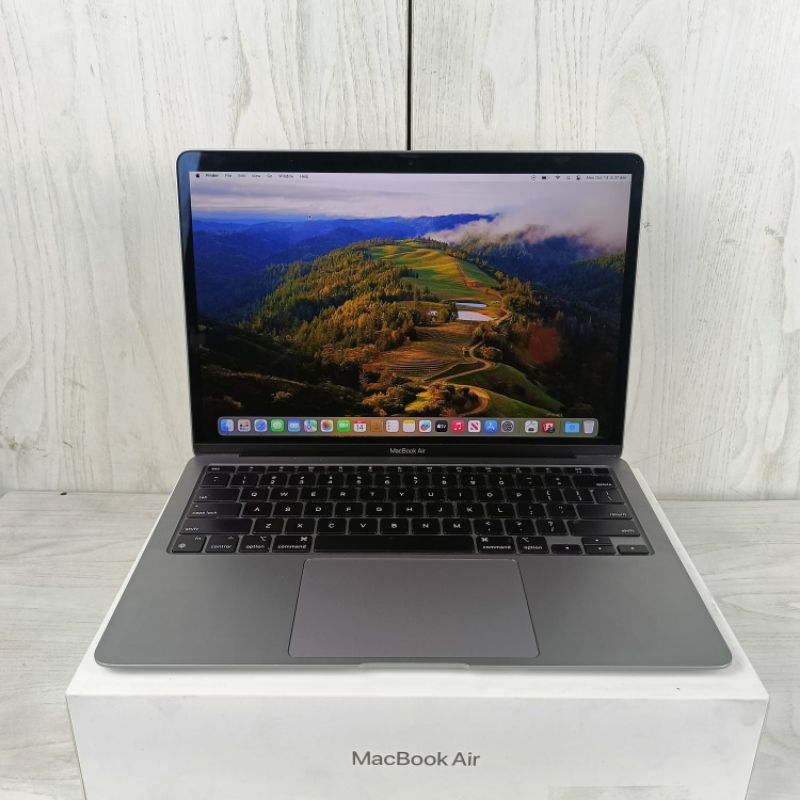 Macbook Air M1 ram 16 Ssd 256 lengkap full set layar 13 inch