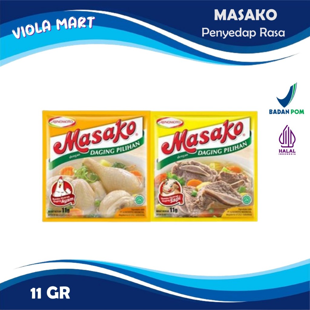 

MASAKO Ayam & Masako Sapi Sachet (Per Renceng 12 sachet x 11gr)