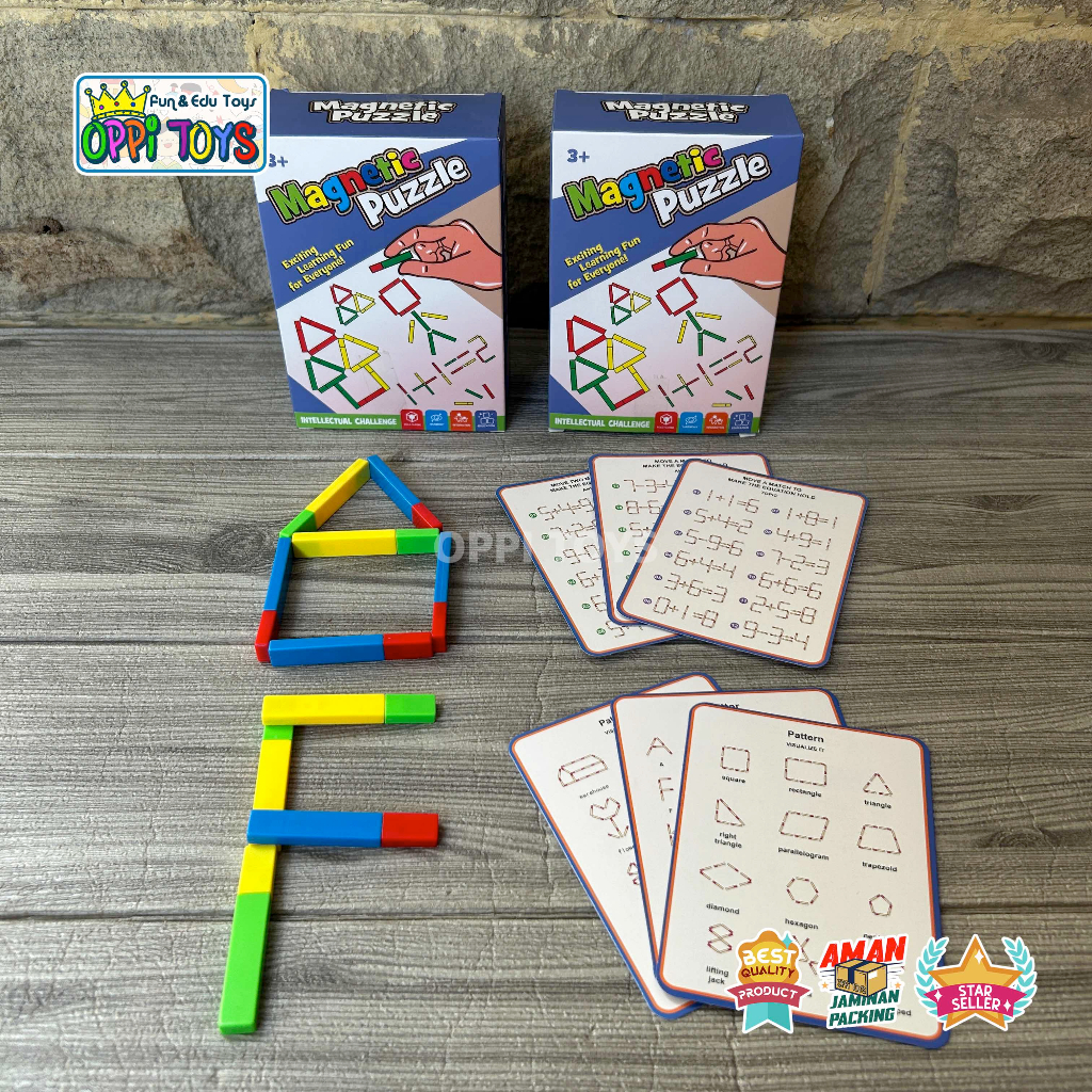 Mainan Edukasi Magnetic puzzle - Mainan Susun Balok Plastik Magnet - Puzzle Magnet
