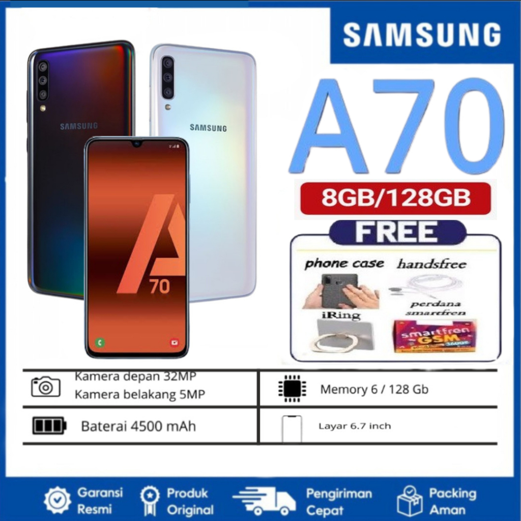 ( RESMI ) HP SAMSUNG A70 RAM 8GB/128GB || 8GB+128GB - EX SEIN GARANSI