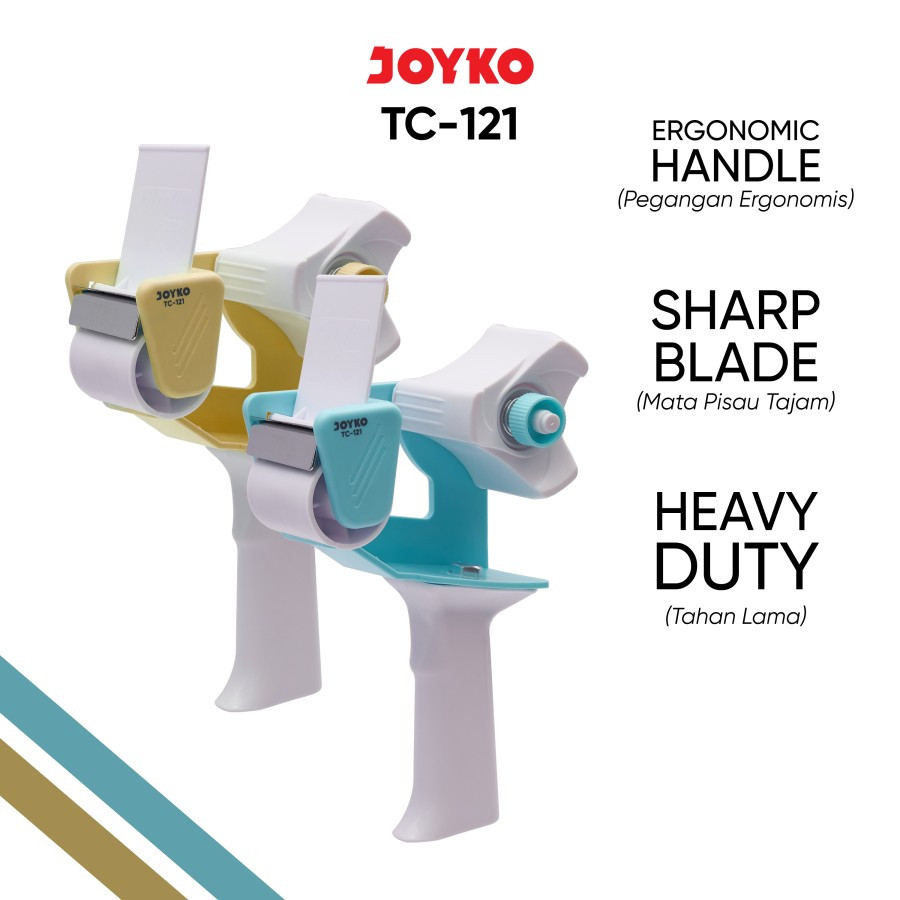 

TAPE CUTTER JOYKO TC-121 | HEAVY DUTY | WARNA PASTEL | TAPE DISPENSER | PEMOTONG PITA PEREKAT