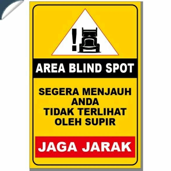 

Stiker jaga jarak , area blind spot stiker mobil truck