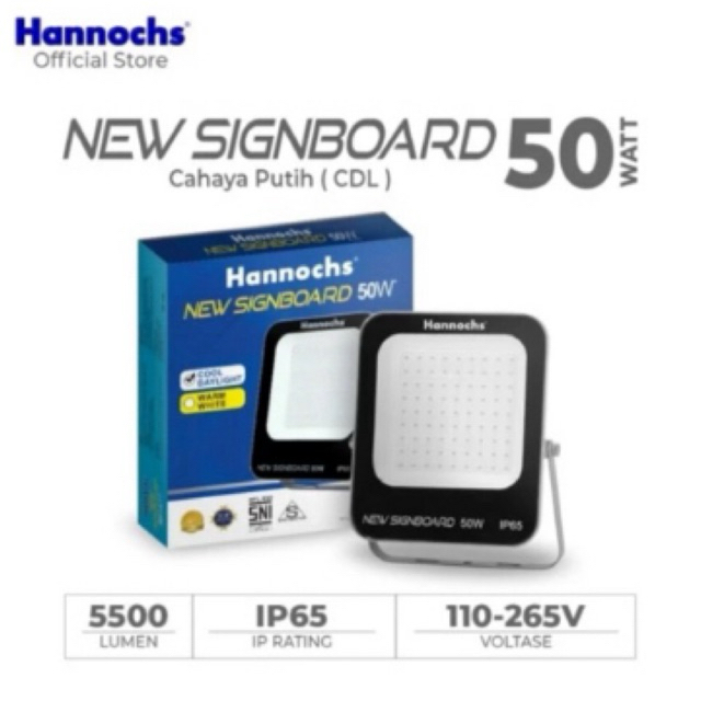 Hannochs Lampu Sorot LEd Flood Light Signboard 50watt - Bergaransi