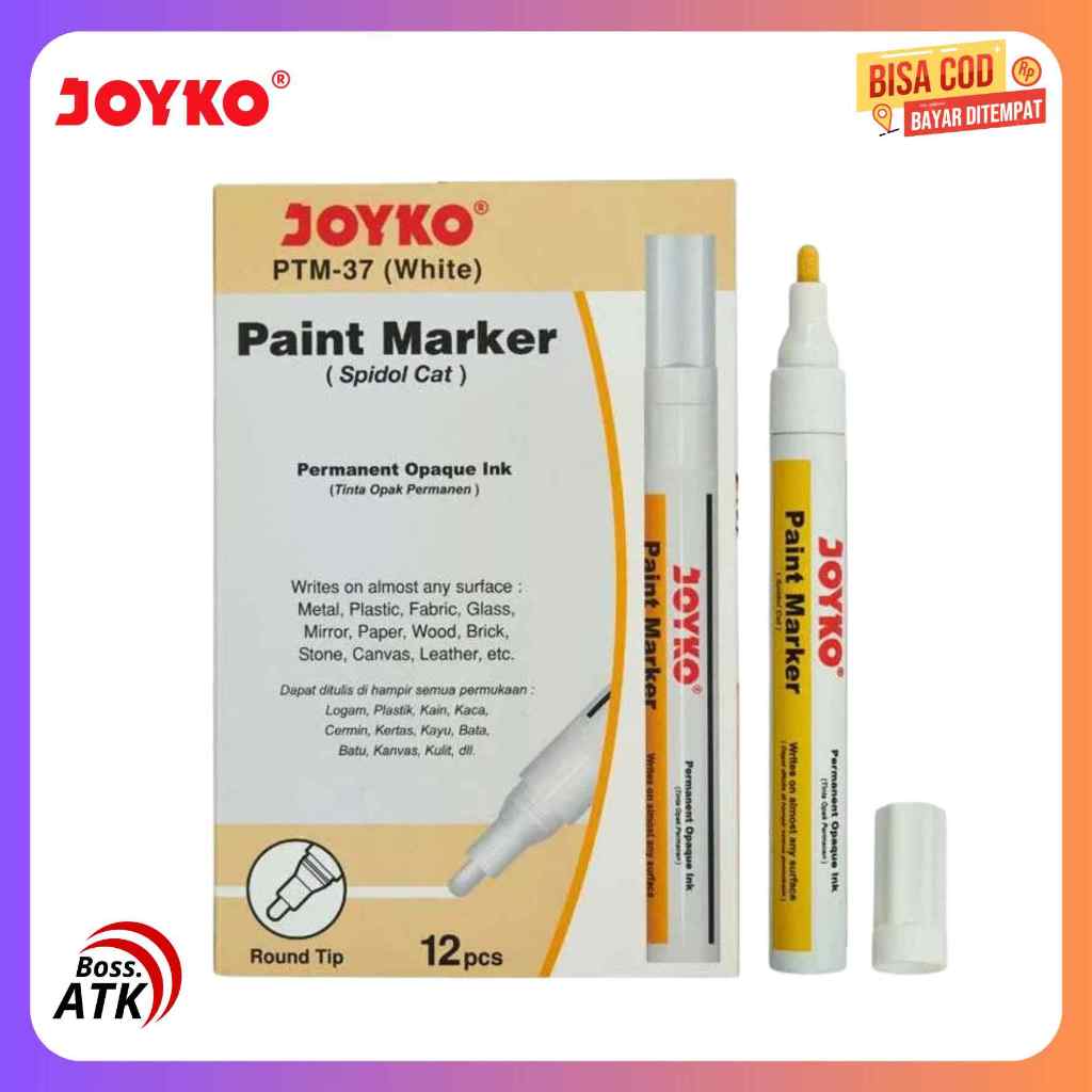 

Spidol Putih Paint Marker JOYKO PTM-37 Harga Satuan