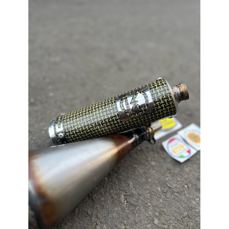 Silencer Only Knalpot Racing Vespa Karbon Kevlar Panjang 18-20cm