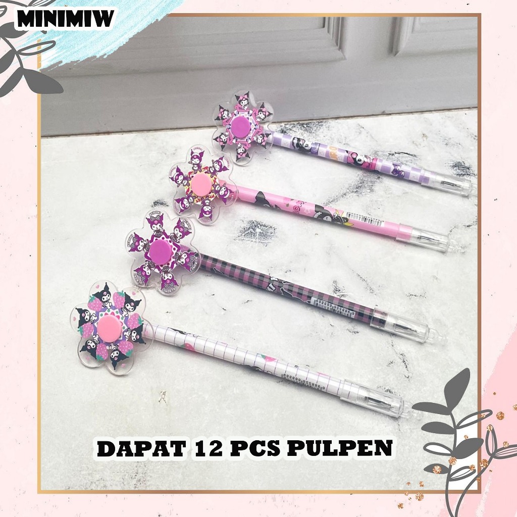 

SELUSIN (12 PCS) PULPEN GEL SPINNER KINCIR SANRIO PGK-1524 KUROMI MAINAN PUTAR PEN PENA BOLPEN BOLPOIN LUCU ANAK ALAT TULIS KANTOR SEKOLAH