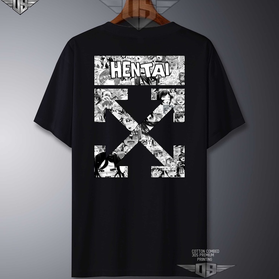 Onesimos Kaos Distro Anime HENTAII Cotton Combed 3s Tulisan Japan Tshirt Pria Distro Baju Oong Bandu