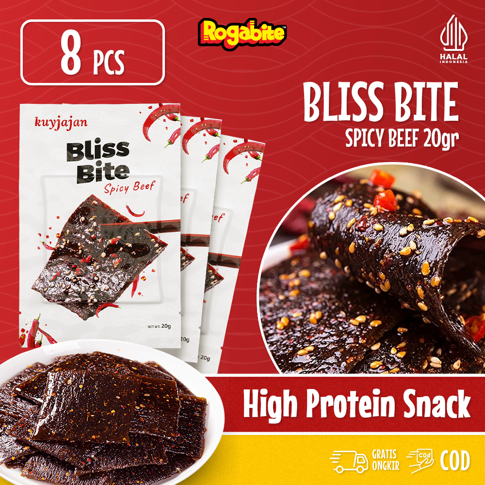 

[FREE GIFT 8PCS] Rogabite - Snack Bliss Bite 20gr Makanan Ringan Camilan Dendeng Food